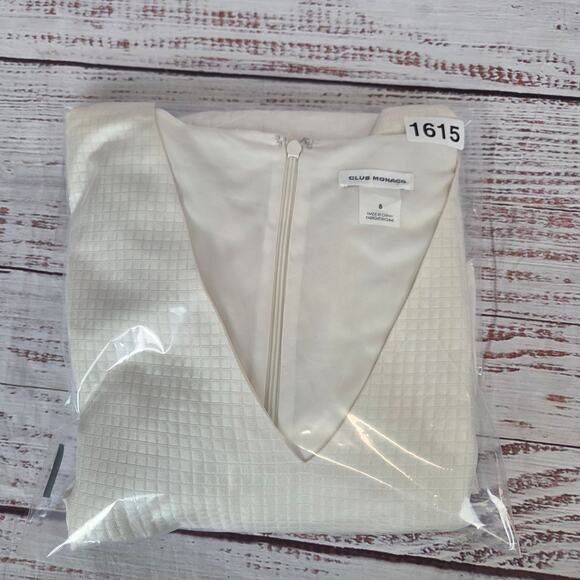 Club Monaco Cream Dress 8 Asymmetric Ruffle Hem Coquette Ethereal Fairy Whimsy - Picture 16 of 16